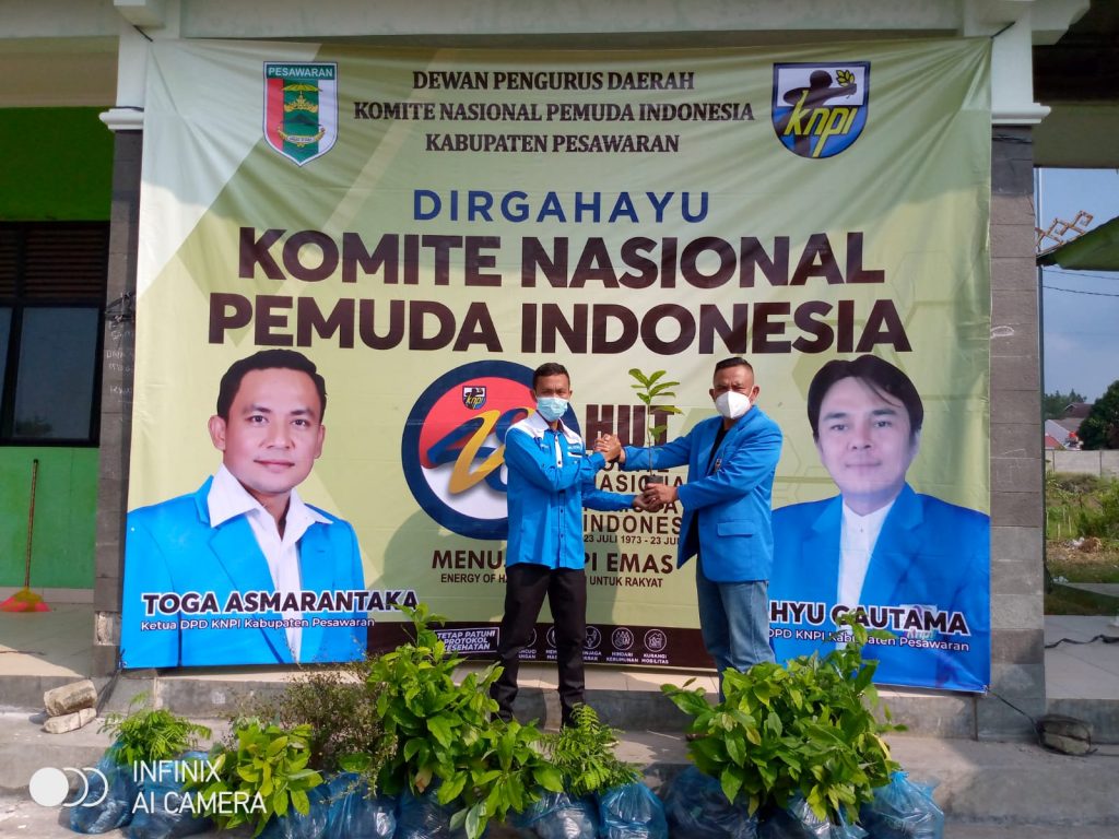 Rayakan HUT KNPI ke-48, DPD KNPI Pesawaran Bagikan 5000 Bibit Buah