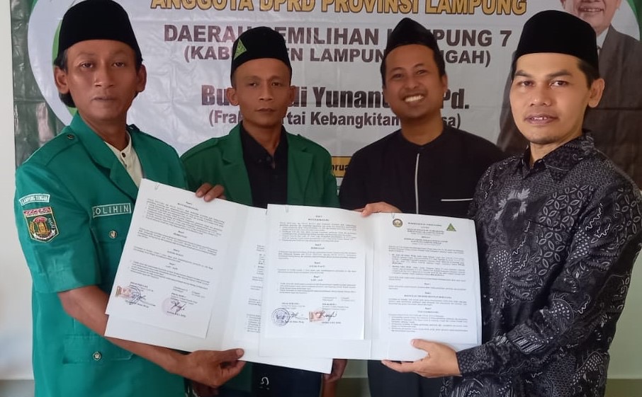 STIS Darusy Syafa’ah Lampung Tengah MoU Dengan PC GP Ansor Lampung Tengah, Kader Ansor Dapat Potongan Biaya Kuliah 50%