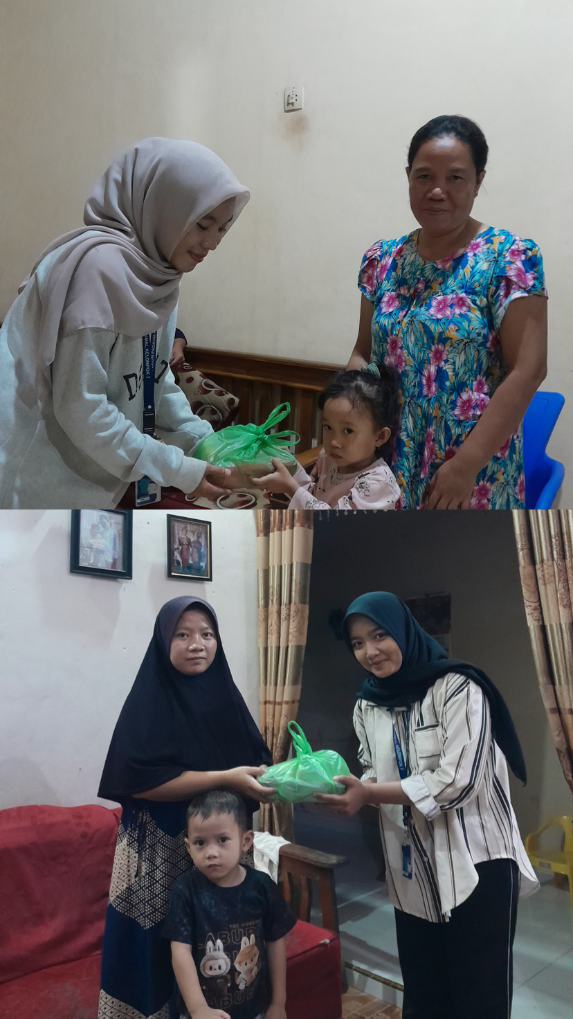 MAHASISWA KKL-PPM UNMAL LAKUKAN PEMBERIAN MAKANAN BERGIZI UNTUK ANAK SECARA DOOR TO DOOR DI PEKON PADANG RATU