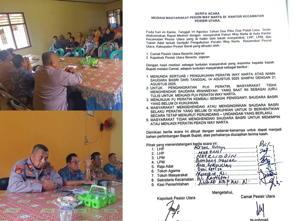 Skandal Asusila & Dugaan Korupsi, Warga Way Narta Ngamuk Tolak Pelantikan Basri Jadi Peratin Lagi